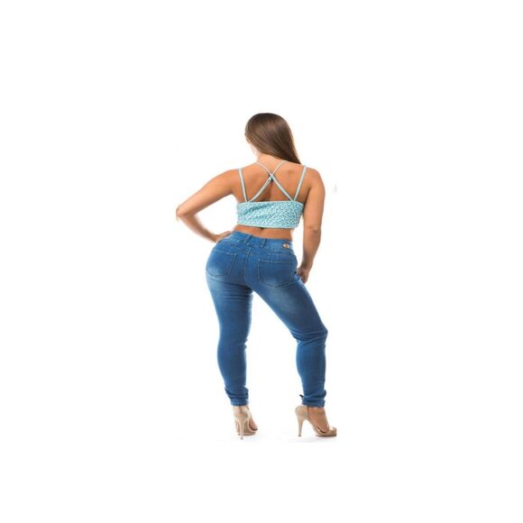 JEANS STRETCH SKINNY SIZE 13 PUSH UP DENIM WAIST 35 IN  Z242 SZ13 REGULAR SIZE - Picture 1 of 10